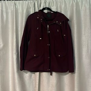 Maroon Lightweight Utility Jacket with Hood